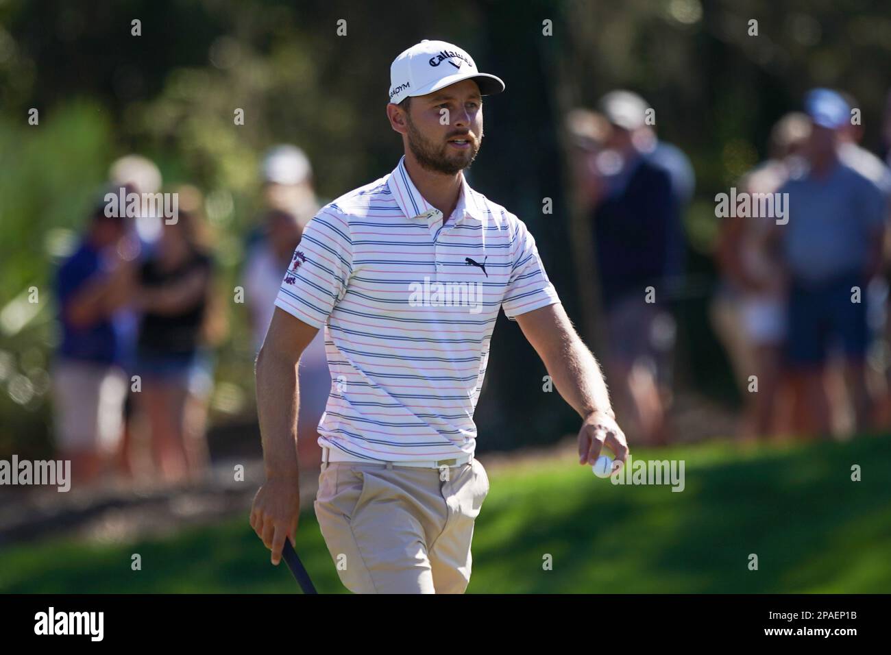 Ponte Vedra Beach, Florida, USA. 11th Mar, 2023. Adam Svensson approaches the 9th green during the third round of the PLAYERS Championship 2023 at TPC Sawgrass. (Credit Image: © Debby Wong/ZUMA Press Wire) EDITORIAL USAGE ONLY! Not for Commercial USAGE! Stock Photo