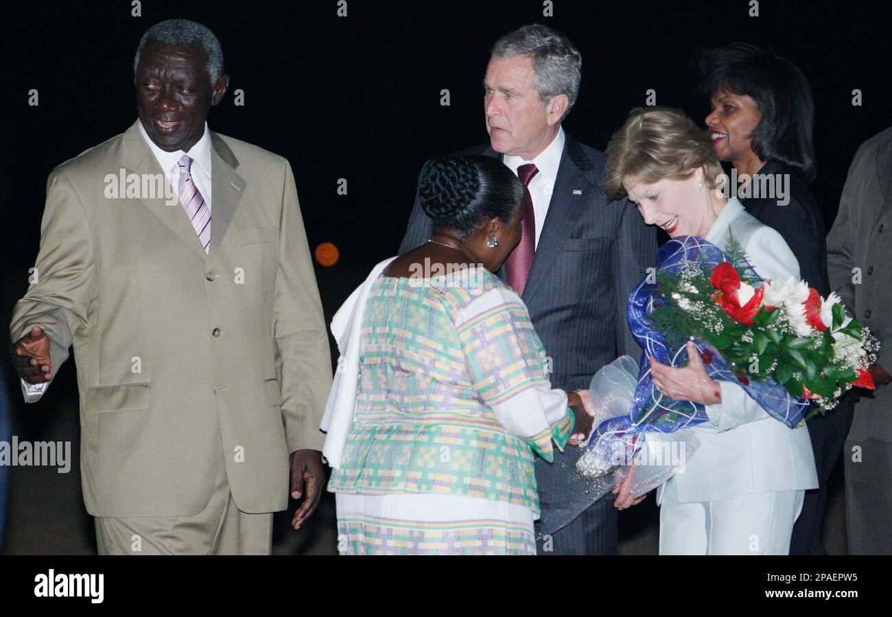 President Bush, first lady Laura Bush and Secretary of State ...