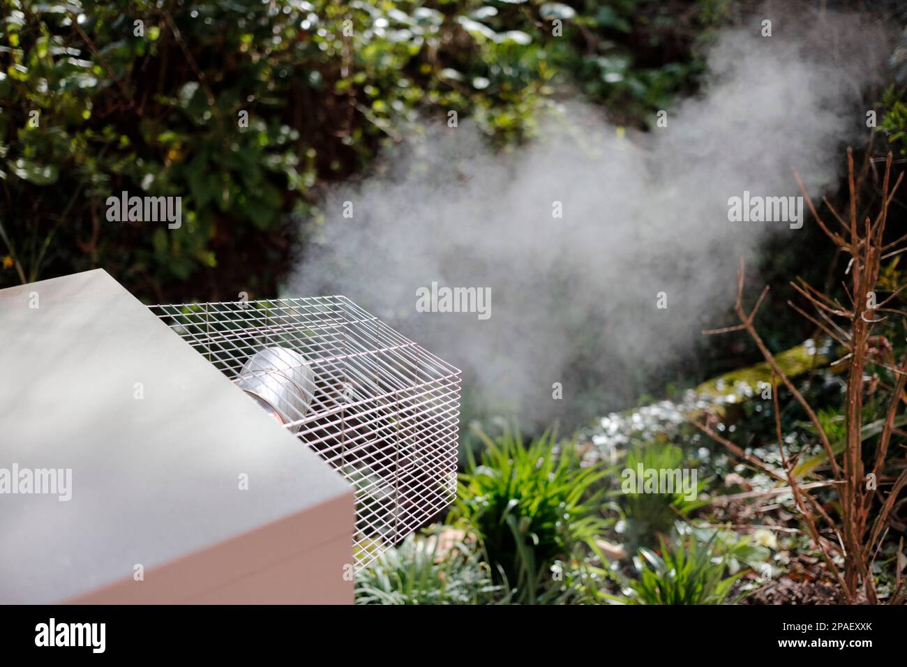 External oil-fired condensing boiler Stock Photo