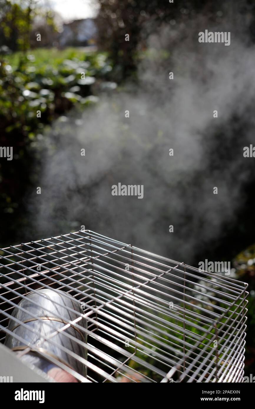 External oil-fired condensing boiler Stock Photo