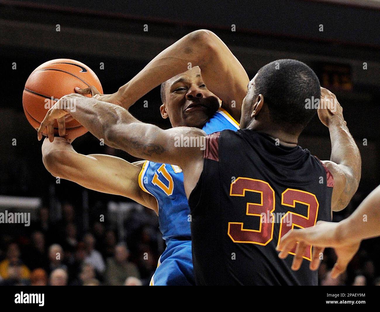 UCLA's Russell Westbrook dunks the ball during the second half of