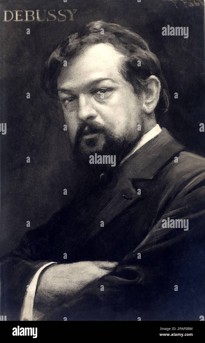 The celebrated french music composer and pianist Claude DEBUSSY ( Saint-Germain-en-Laye 1862 - Paris 1918 )  - COMPOSITORE - MUSICA CLASSICA - classical - musicista - COMPOSITORE - MUSICISTA - MUSICA CLASSICA  - CLASSICAL - PORTRAIT - RITRATTO- barba - beard  ----       ARCHIVIO GBB Stock Photo