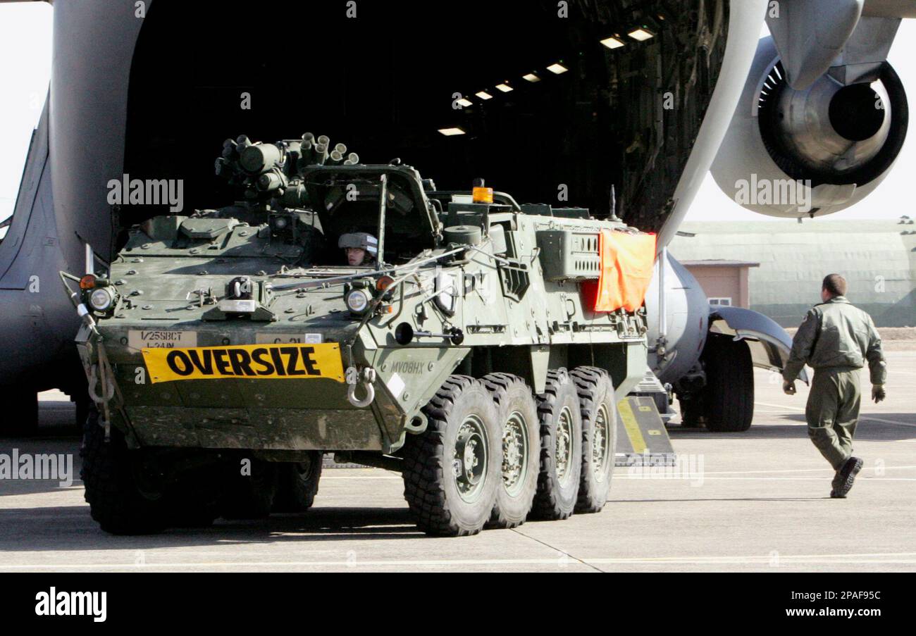 Stryker Command Post An Infantry Carrier Combat Vehicle of a Stryker platoon from Alaska ...