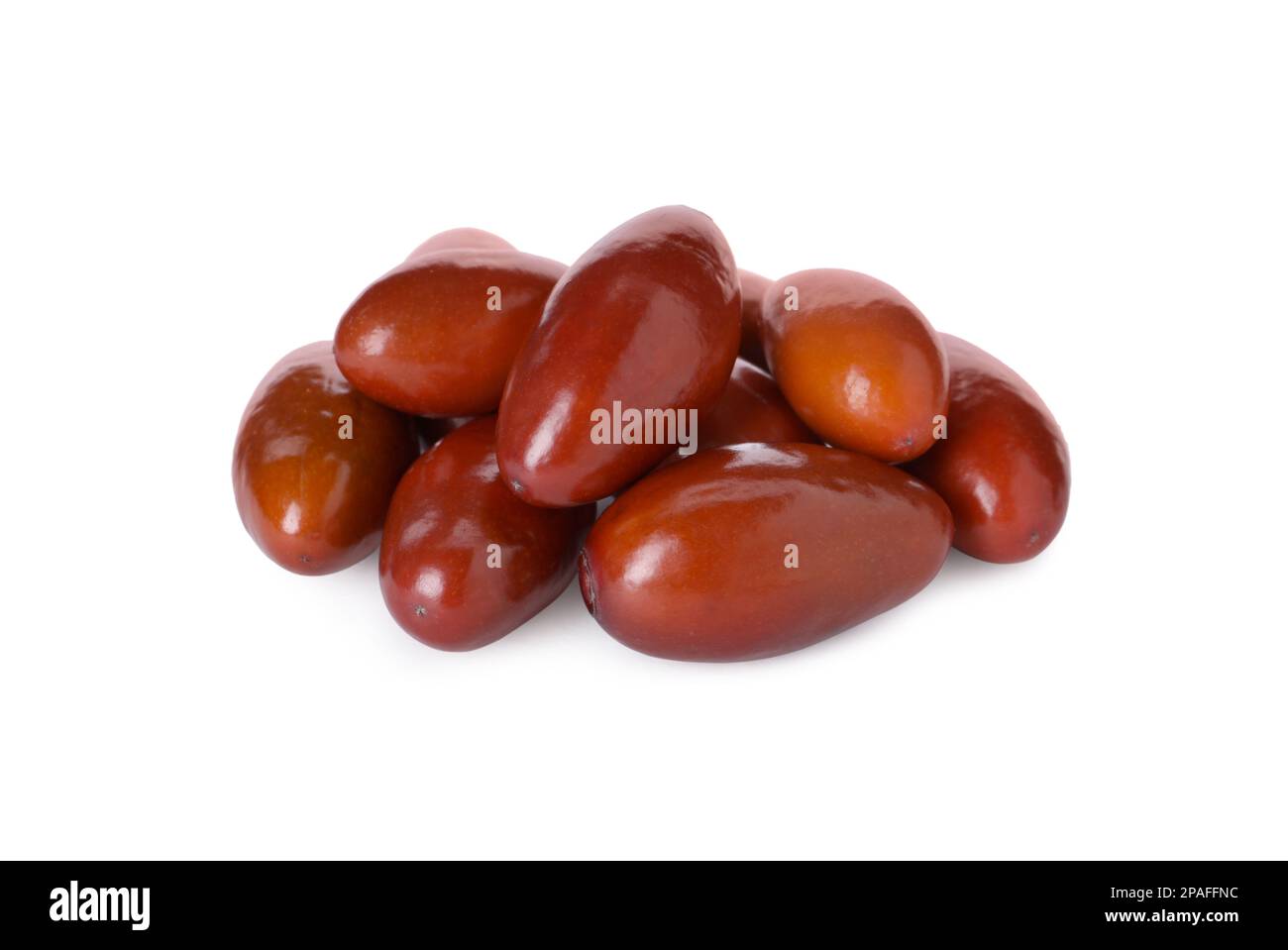Heap of ripe red dates on white background Stock Photo Alamy