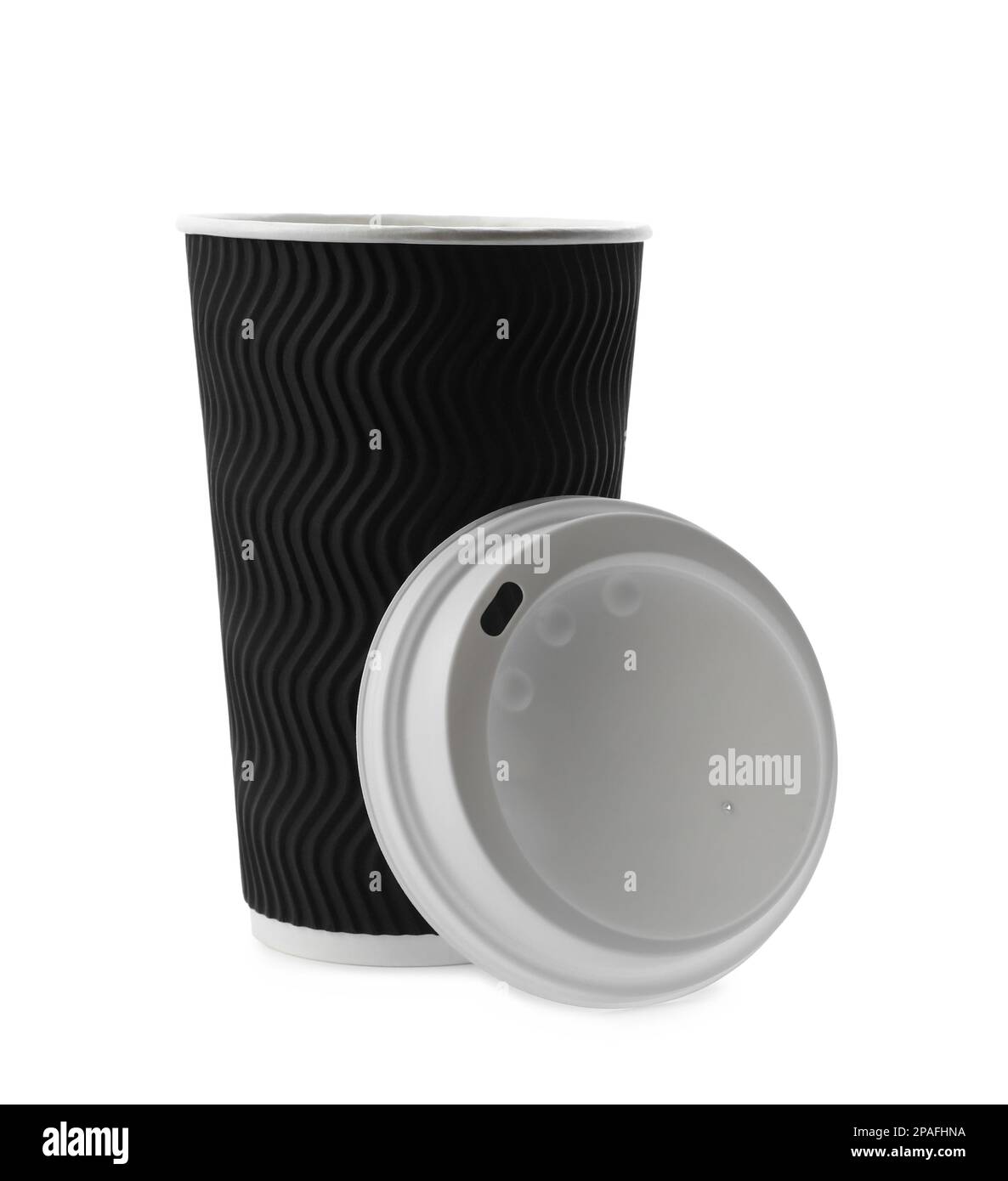 Takeaway paper coffee cup and lid isolated on white Stock Photo - Alamy