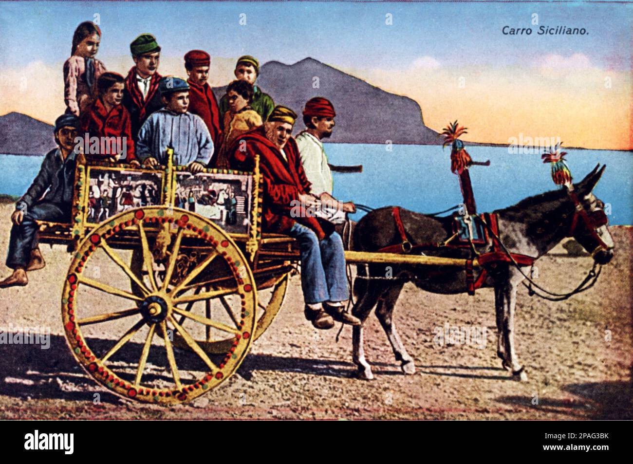 1910's , TAORMINA , Sicily , ITALY The Carro Siciliano , postcard