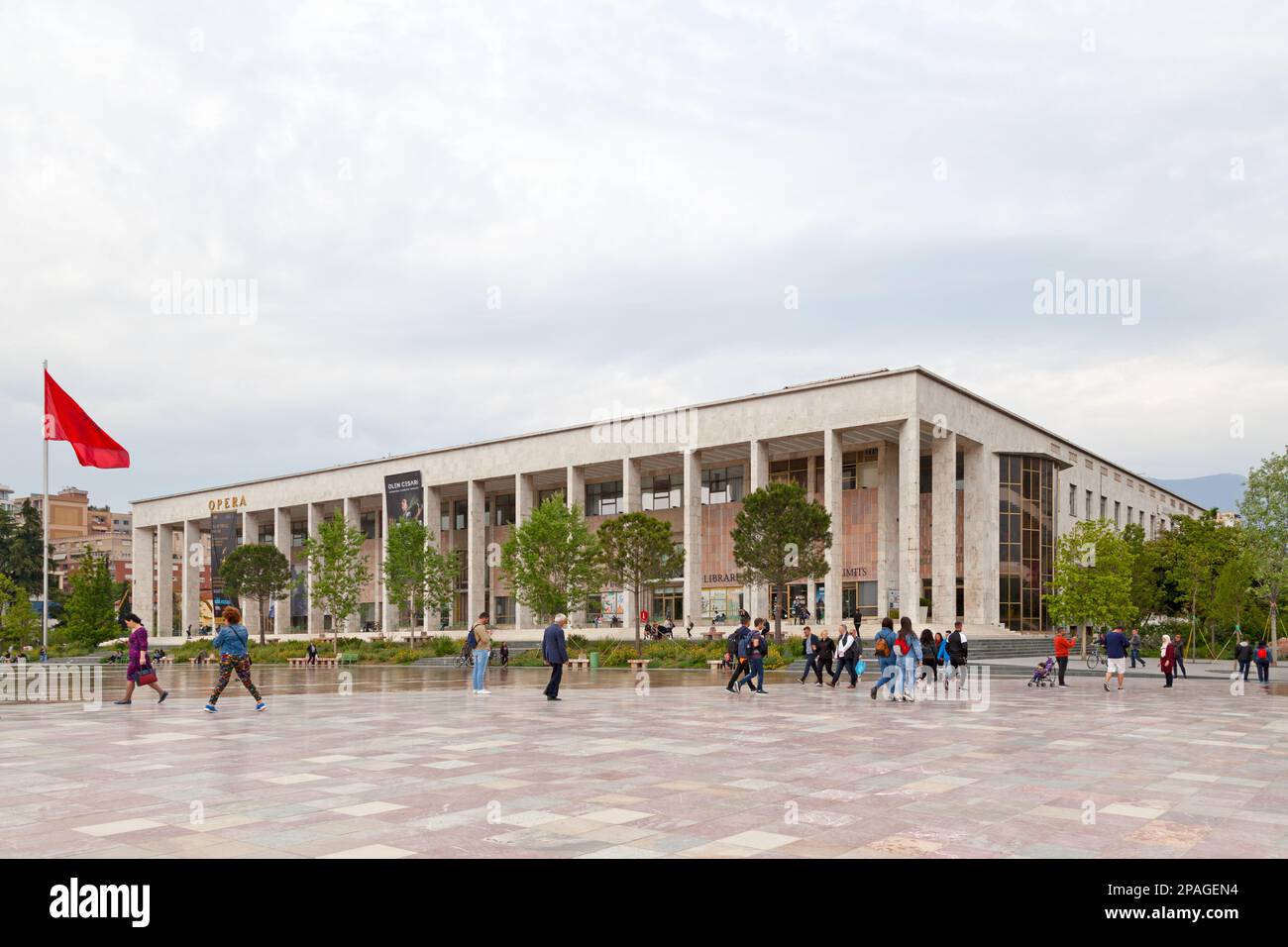 Tirana, Albania - April 22 2019: The National Theatre of Opera and