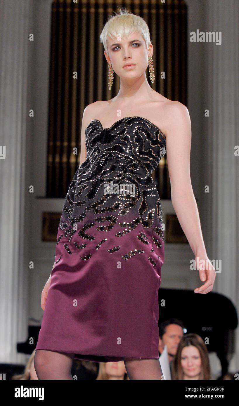 The fall 2008 collection of designer Oscar de la Renta is modeled during Fashion Week in New York Monday Feb. 4 2008. AP Photo Richard Drew Stock Photo Alamy