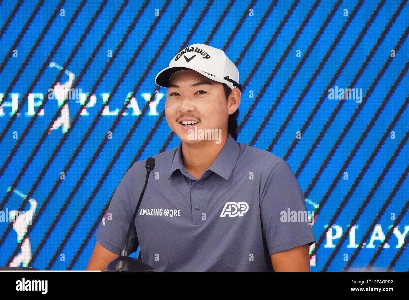 Ponte Vedra Beach, Florida, USA. 11th Mar, 2023. Min Woo Lee interviews with the media after the third round of the PLAYERS Championship 2023 at TPC Sawgrass. (Credit Image: © Debby Wong/ZUMA Press Wire) EDITORIAL USAGE ONLY! Not for Commercial USAGE! Stock Photo