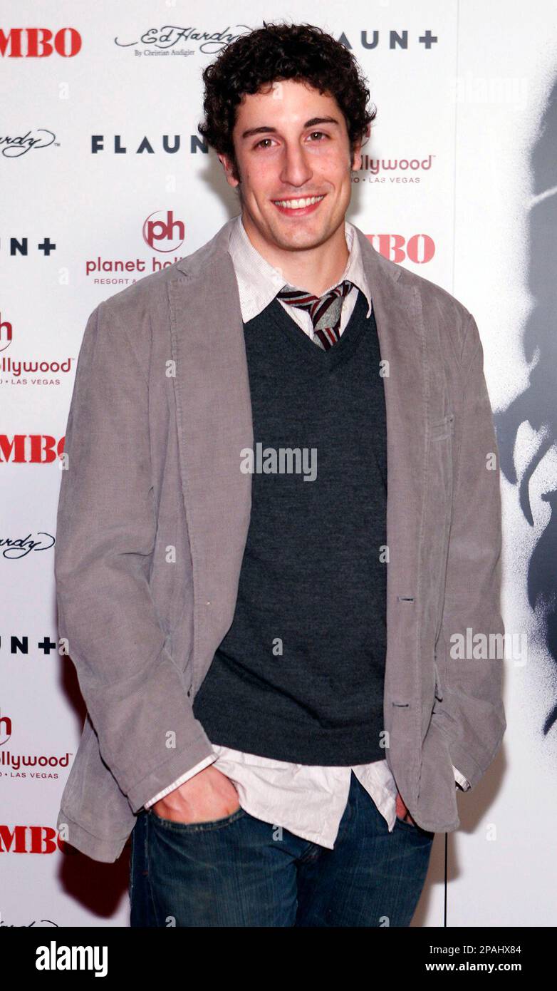 Jason Biggs arrives at the Rambo premiere at Planet Hollywood Hotel