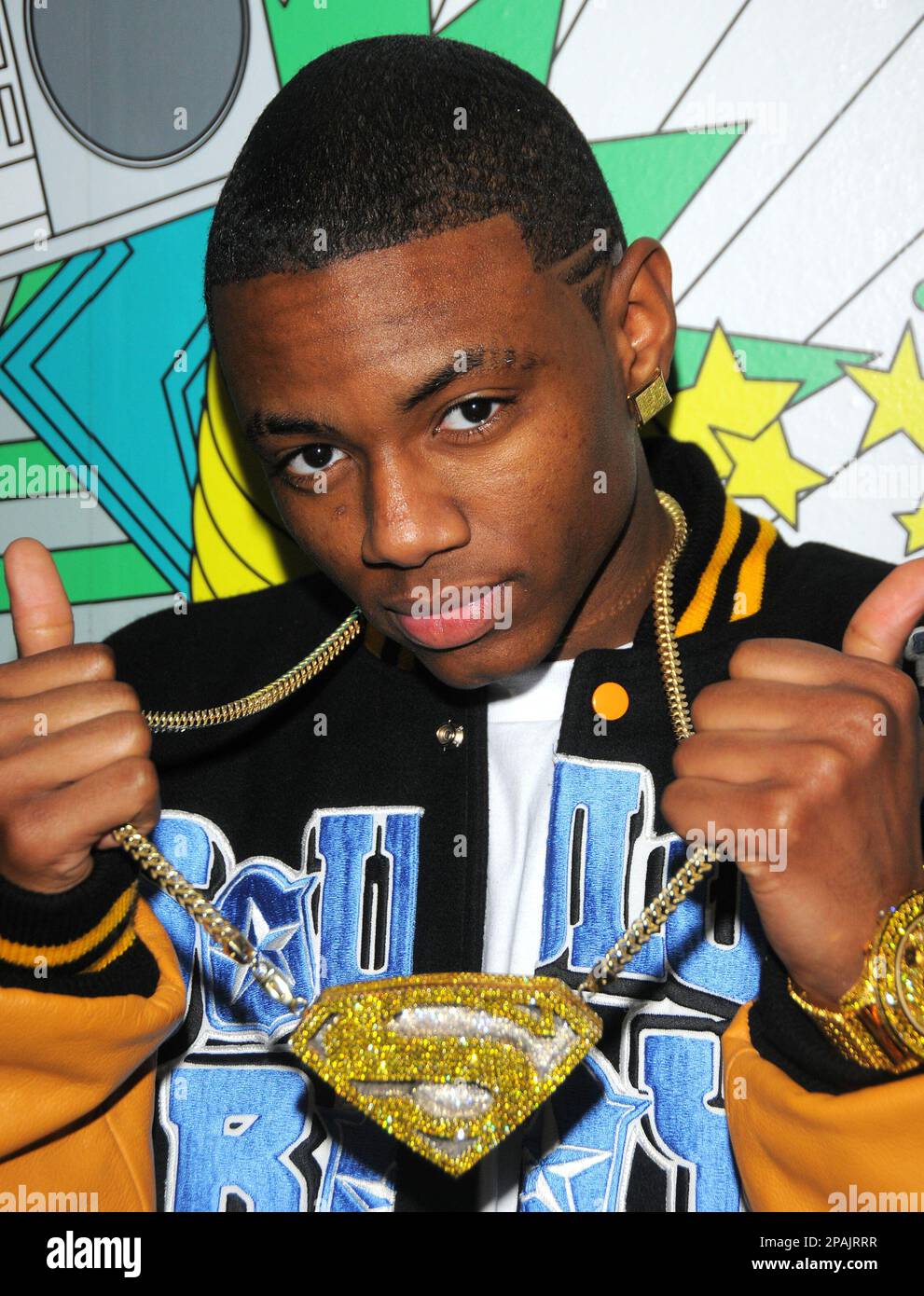 Sujar Boy Rapper Rapper Soulja Boy makes an appearance at MTV Studios for a taping of ...