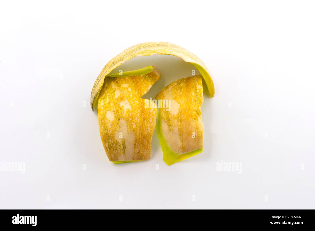 skin of pumpkin on white background, pumpkin skin has been a lot of nature vitamin Stock Photo
