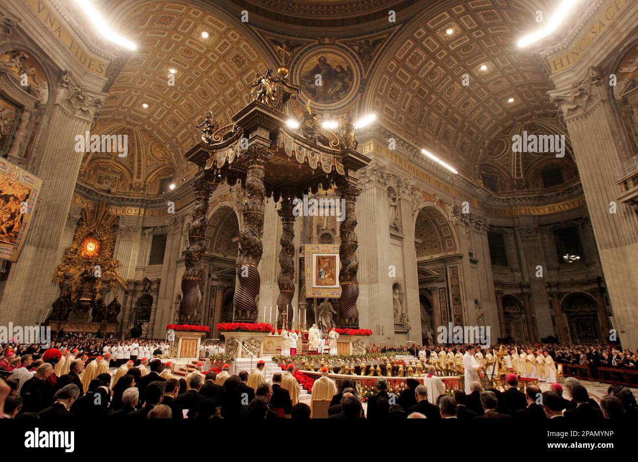 Pope Benedict XVI celebrates the Christmas Midnight Mass in St. Peter's ...