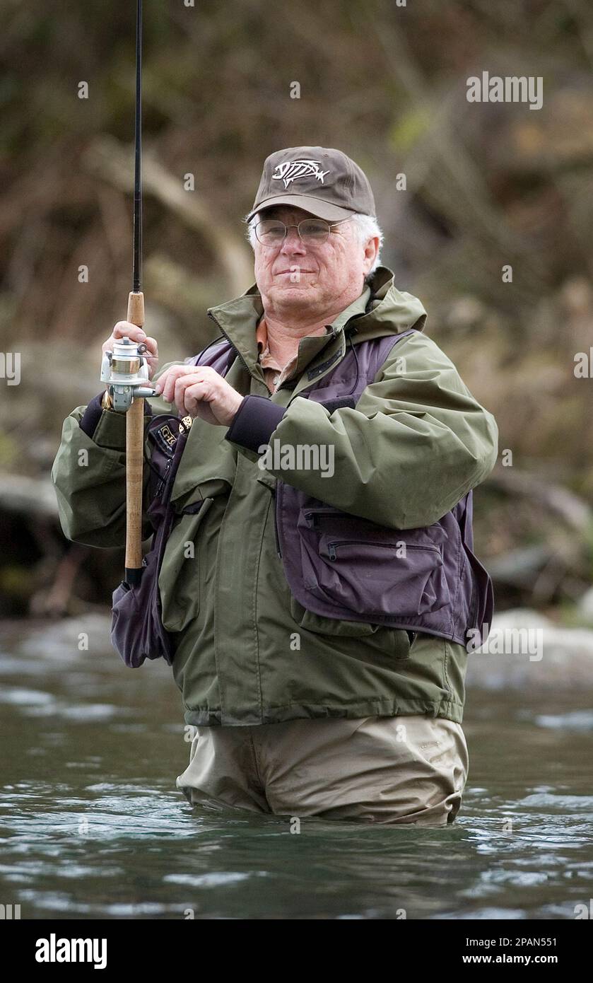 ADVANCE FOR WEEKEND DEC. 22-23 ** FILE ** Gary Loomis, founder of G. Loomis  Inc., a fishing rod manufacturer in Woodland, fishes for steelhead on the  North Fork of the Lewis
