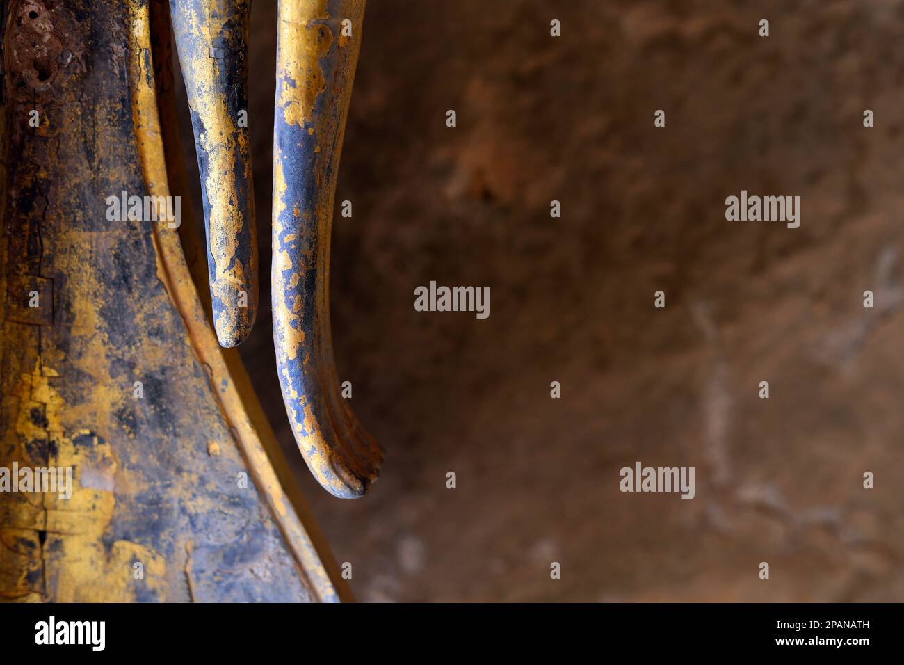 hand of Antique statue of buddha in Si Saket temple at Vientiane-Laos Stock Photo