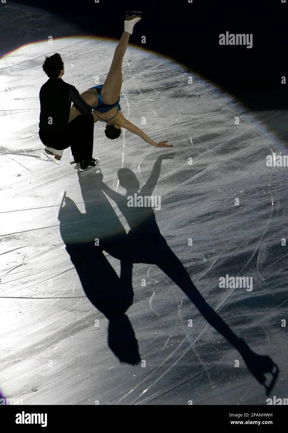 Canada's Jessica Dube and Bryce Davison perform during the exhibition