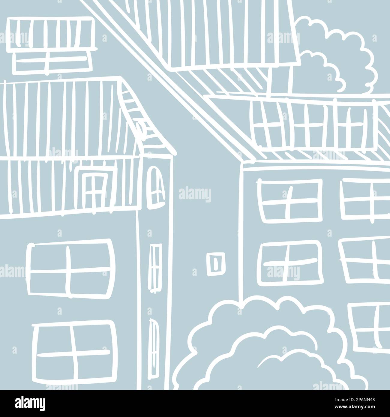 Drawn Background Building Hand drawn buildings in city in doodle style, Vector illustration white ...