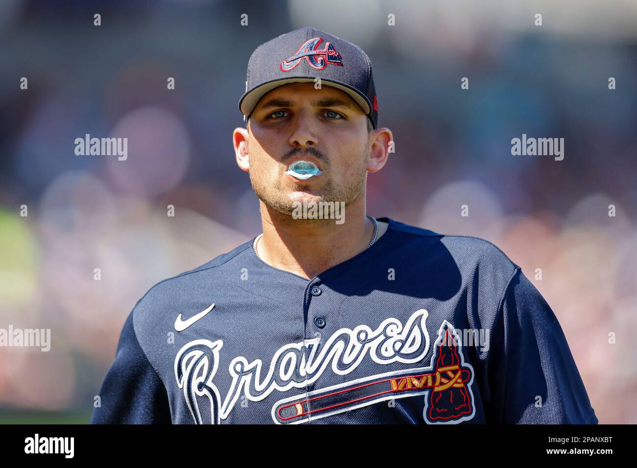 March 11, 2023, North Port FL USA; Atlanta Braves third baseman Austin