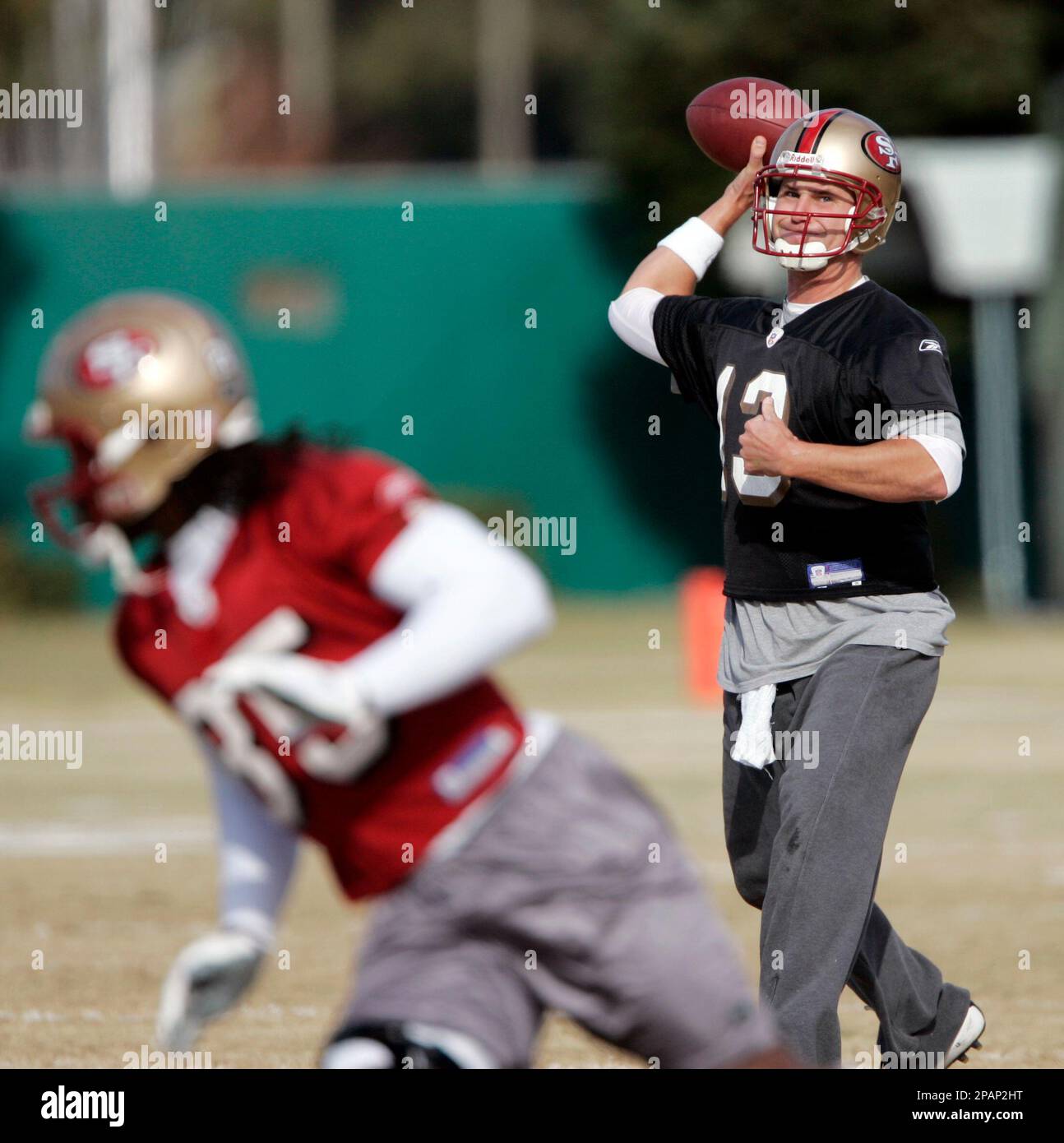 October 11, 2009; San Francisco, CA, USA; San Francisco 49ers quarterback  Shaun Hill (13) in the third quarter against the Atlanta Falcons at  Candlestick Park. Atlanta won 45-10 Stock Photo - Alamy