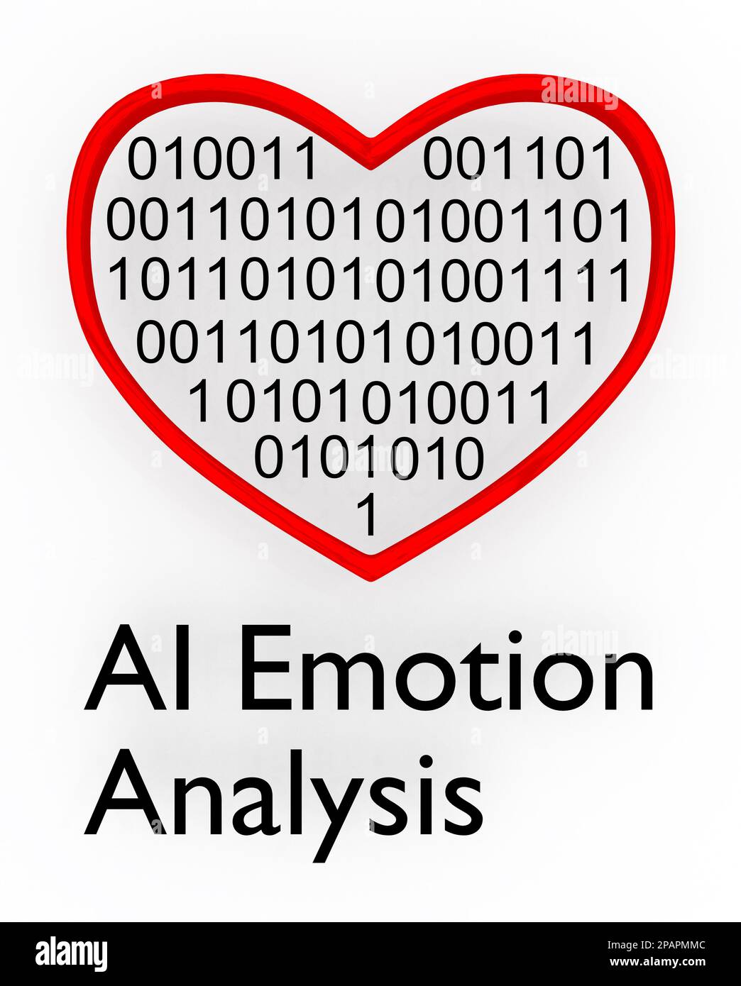 3d illustration of ones and zeroes within a heart silhouette Stock ...
