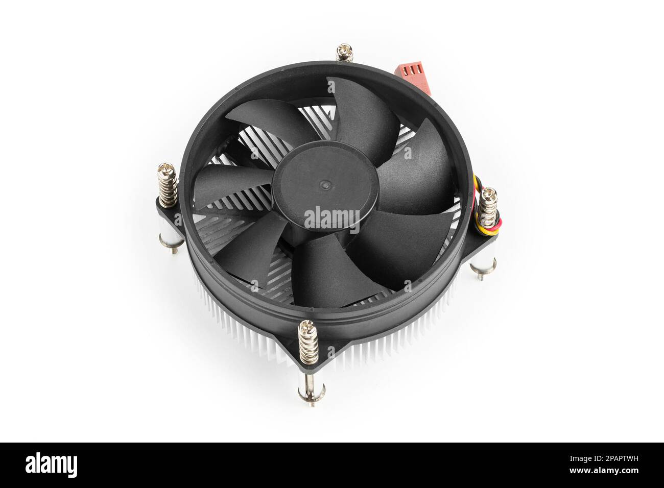 Сomputer components, fan. Cpu cooler, heat sink with on white