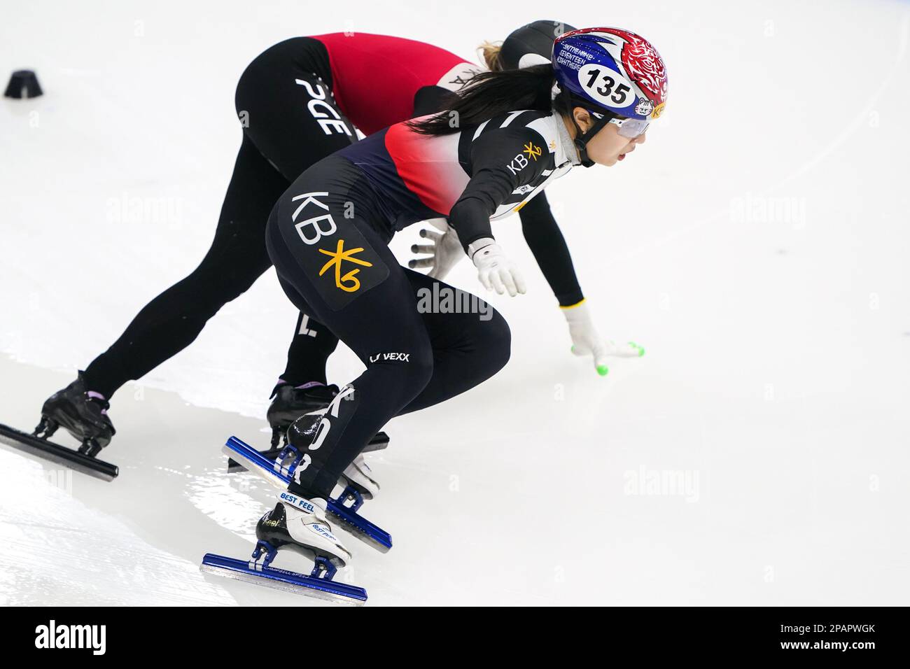 SEOUL, KOREA - MARCH 12: Geonhee Kim of Korea competing on the Women's 1000m during the ISU World Short Track Speed Skating Championships at Mokdong Ice Rink on March 12, 2023 in Seoul, Korea (Photo by Andre Weening/Orange Pictures) Stock Photo
