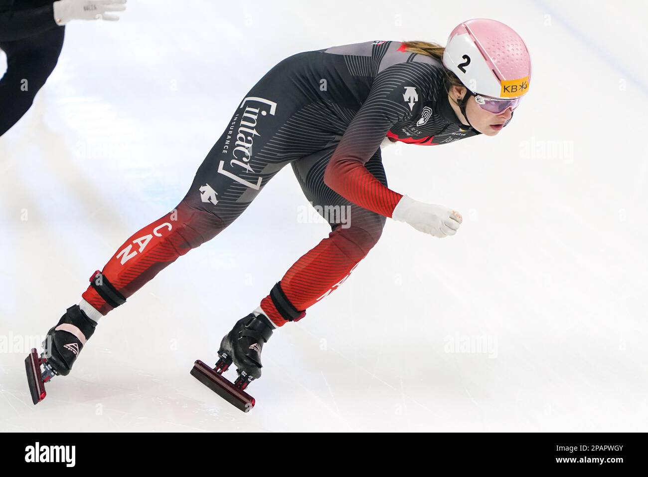 SEOUL, KOREA - MARCH 12: Kim Boutin of Canada competing on the Women's 1000m during the ISU World Short Track Speed Skating Championships at Mokdong Ice Rink on March 12, 2023 in Seoul, Korea (Photo by Andre Weening/Orange Pictures) Stock Photo
