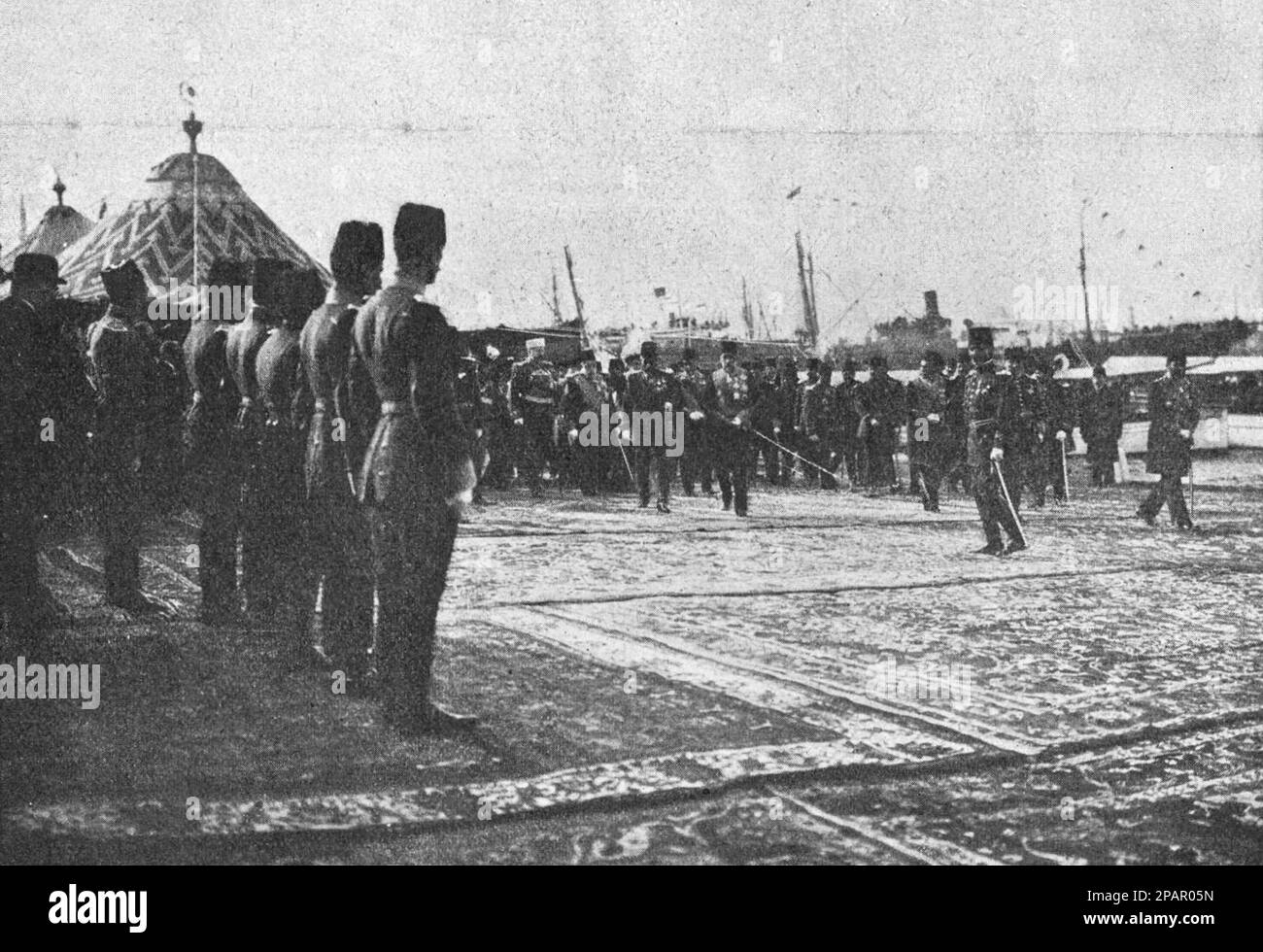 Arrival of Ferdinand I of Bulgaria to Constantinople. Photo from 1910. Stock Photo