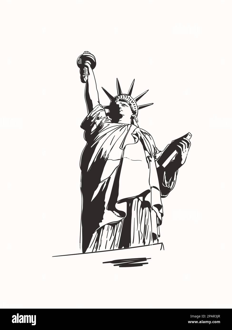 Sketch of Statue of Liberty New York City USA, Hand drawn vector ...