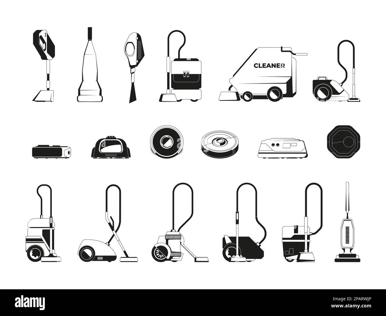 Black vacuum cleaner icon. Washing and cleaning cyclone hoover devices