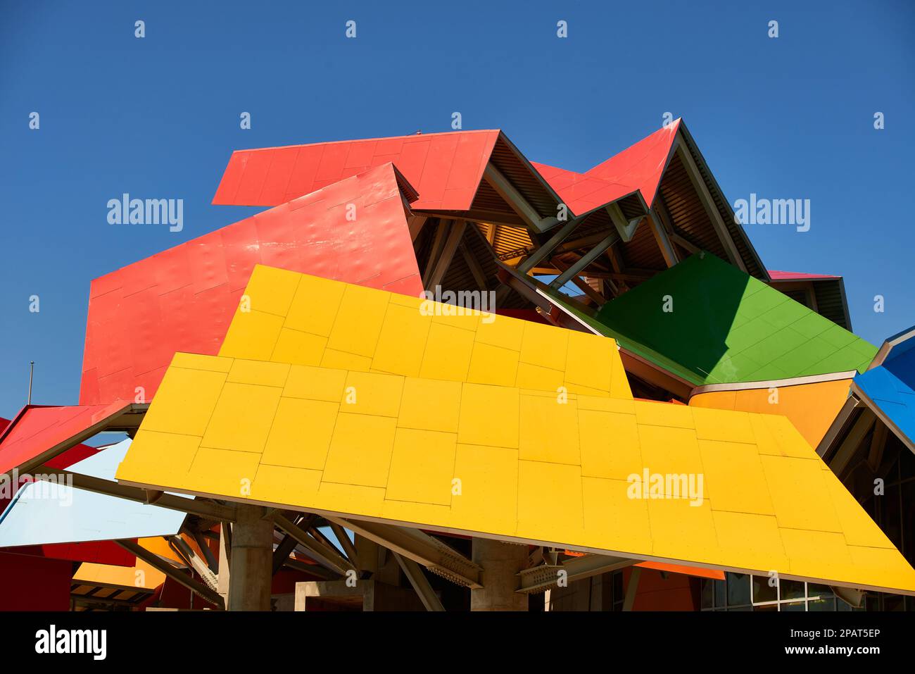 Roof detail of the Biodiversity Museum by Frank O. Gehry, Panama City, Republic of Panama, Central America. Stock Photo