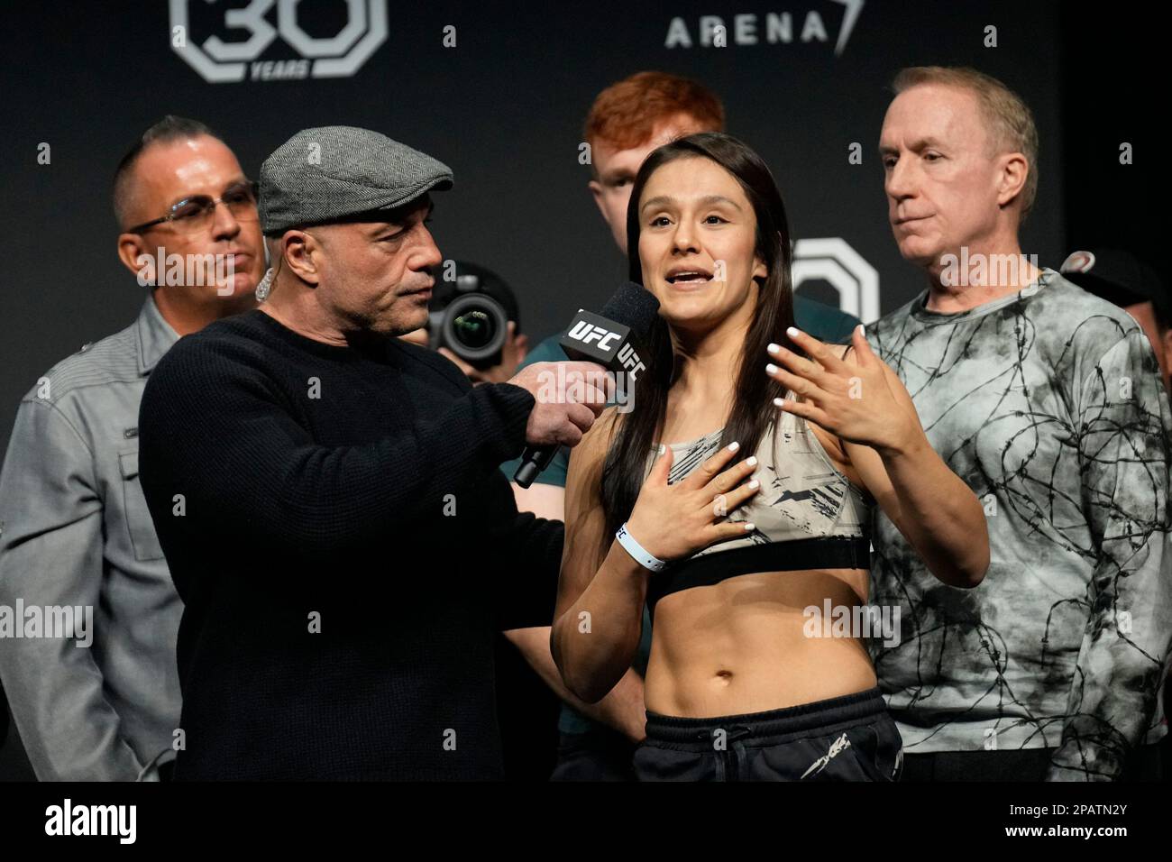 LAS VEGAS, NV - March 3: (L) Jor Rogan interviews Alexa Grasso ...