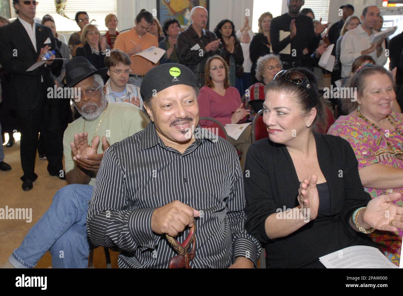 Art Neville and his wife Lorraine Neville are applauded after the