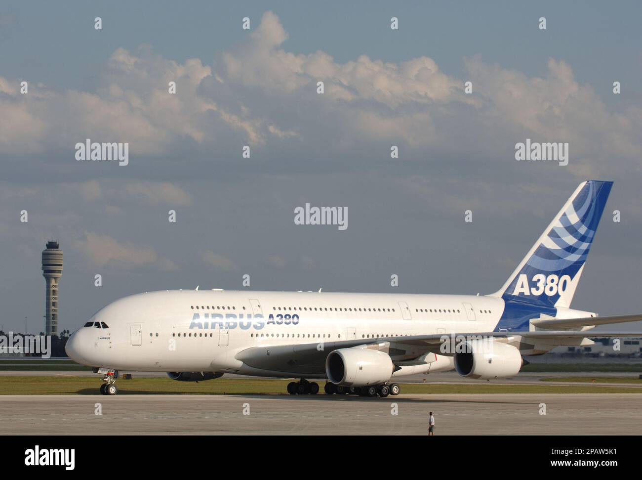 The world's largest passenger plane, the Airbus A380, landed at