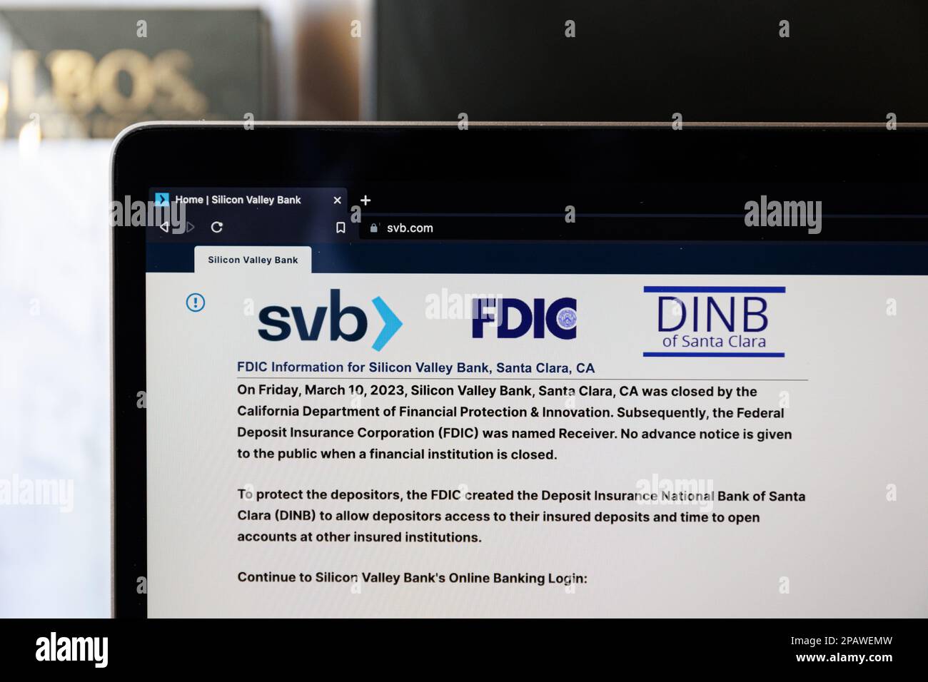 Kaunas, Lithuania 2023 March 12 Silicon Valley Bank closed website