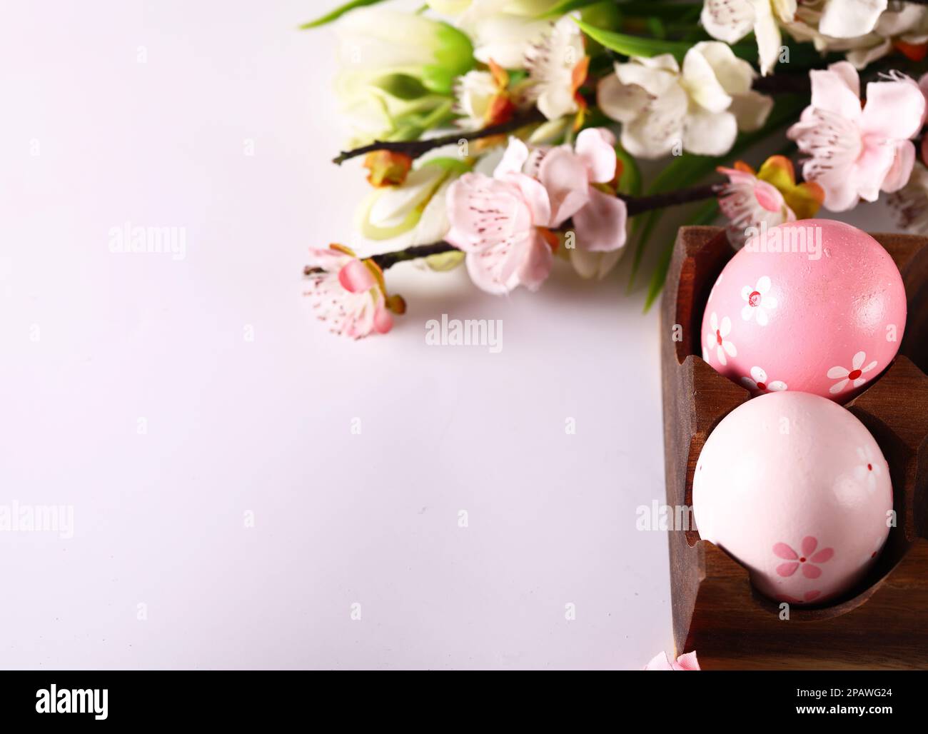 easter still life decor eggs flowers Stock Photo - Alamy