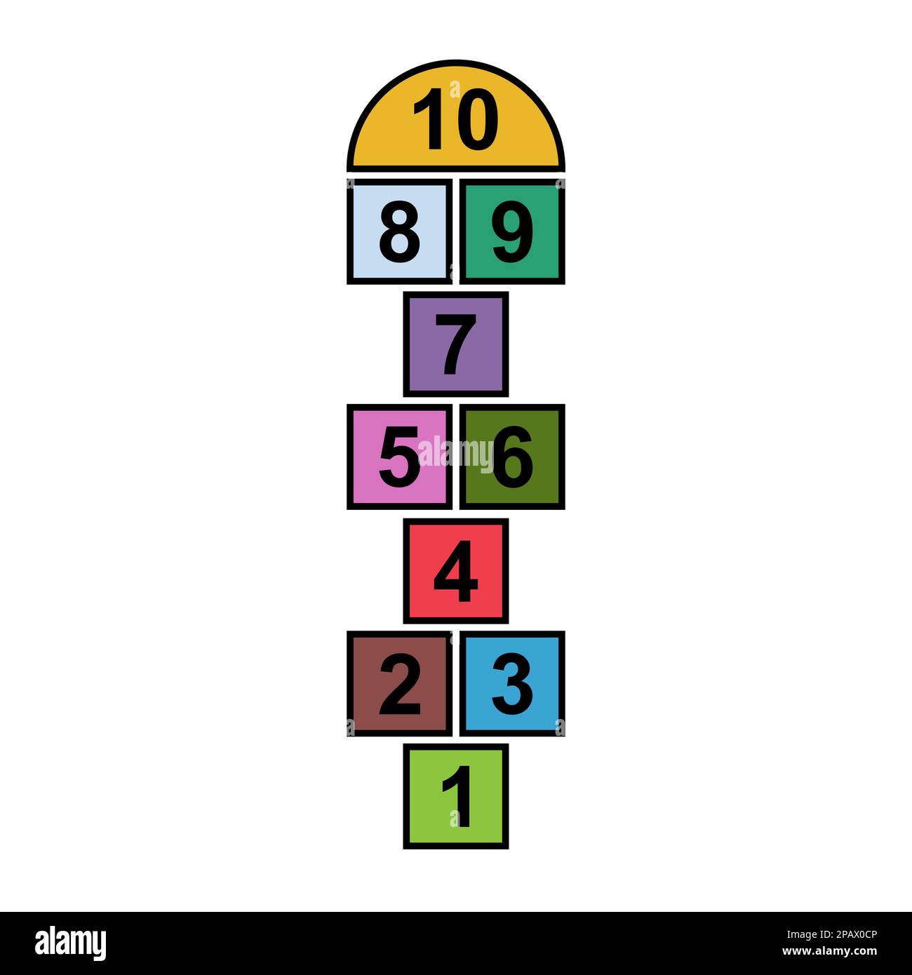 Hopscotch outdoor icon, fun play jump active game kid, street vector  illustration Stock Vector Image & Art - Alamy