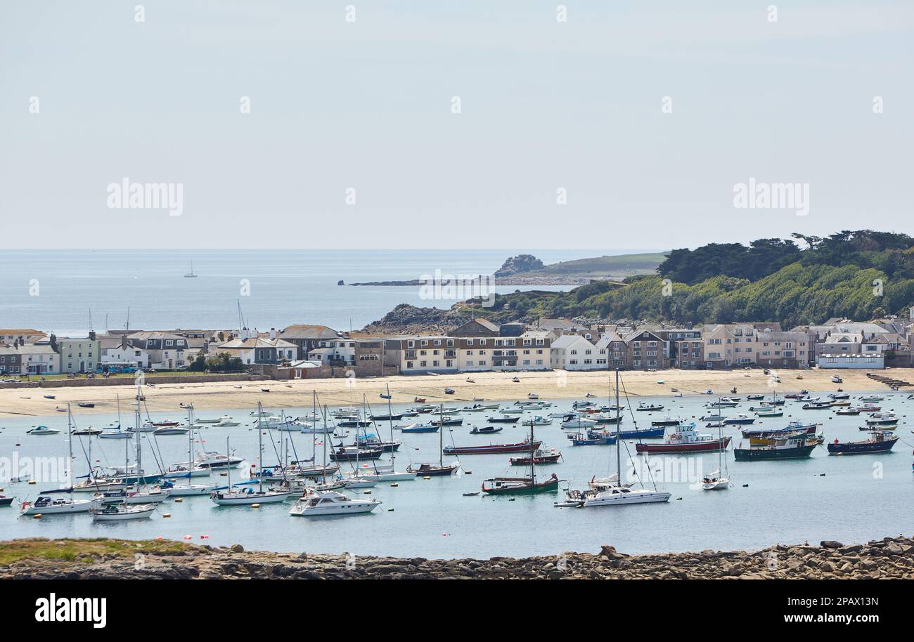 Scilly Isles Computer Background Isles of Scilly, United Kingdom - overview of harbor of St. Mary´s with ...