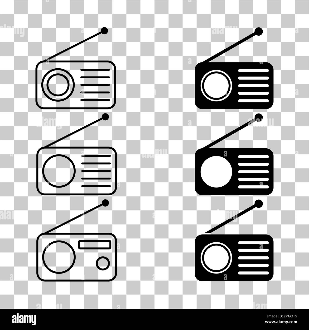 Set of Retro radio station icon, flat isolated music sound media button,  web vector illustration Stock Vector Image & Art - Alamy