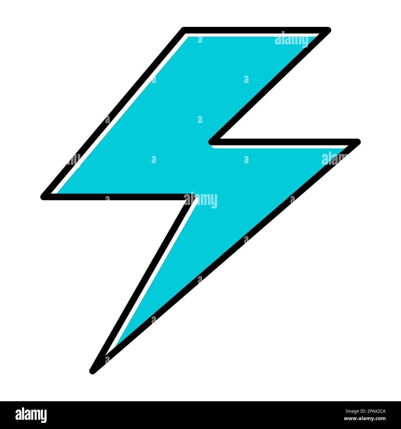 Light flash icon, electric charge power symbol, graphic flat design