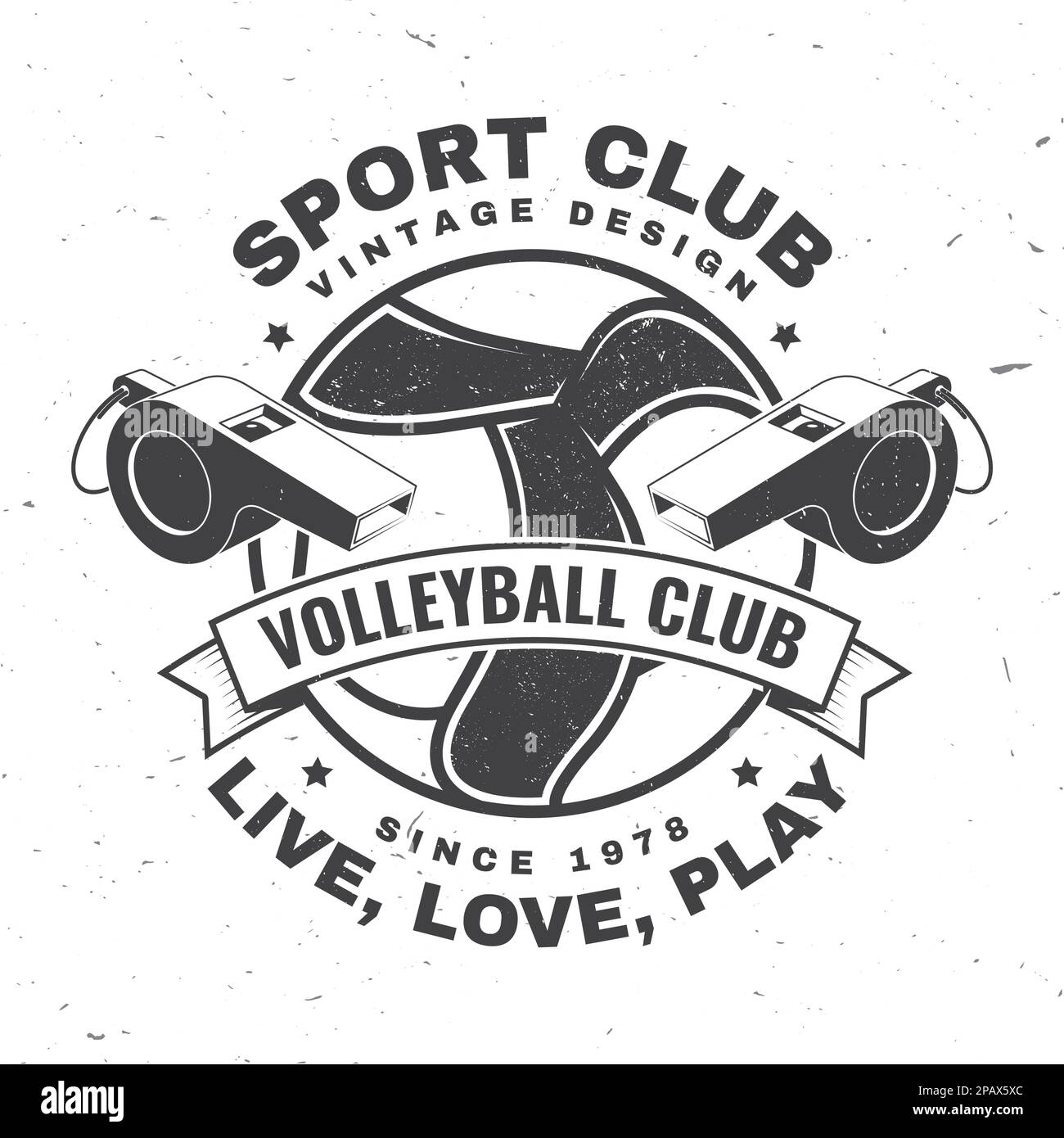 Volleyball club badge design. Vector illustration. For college league