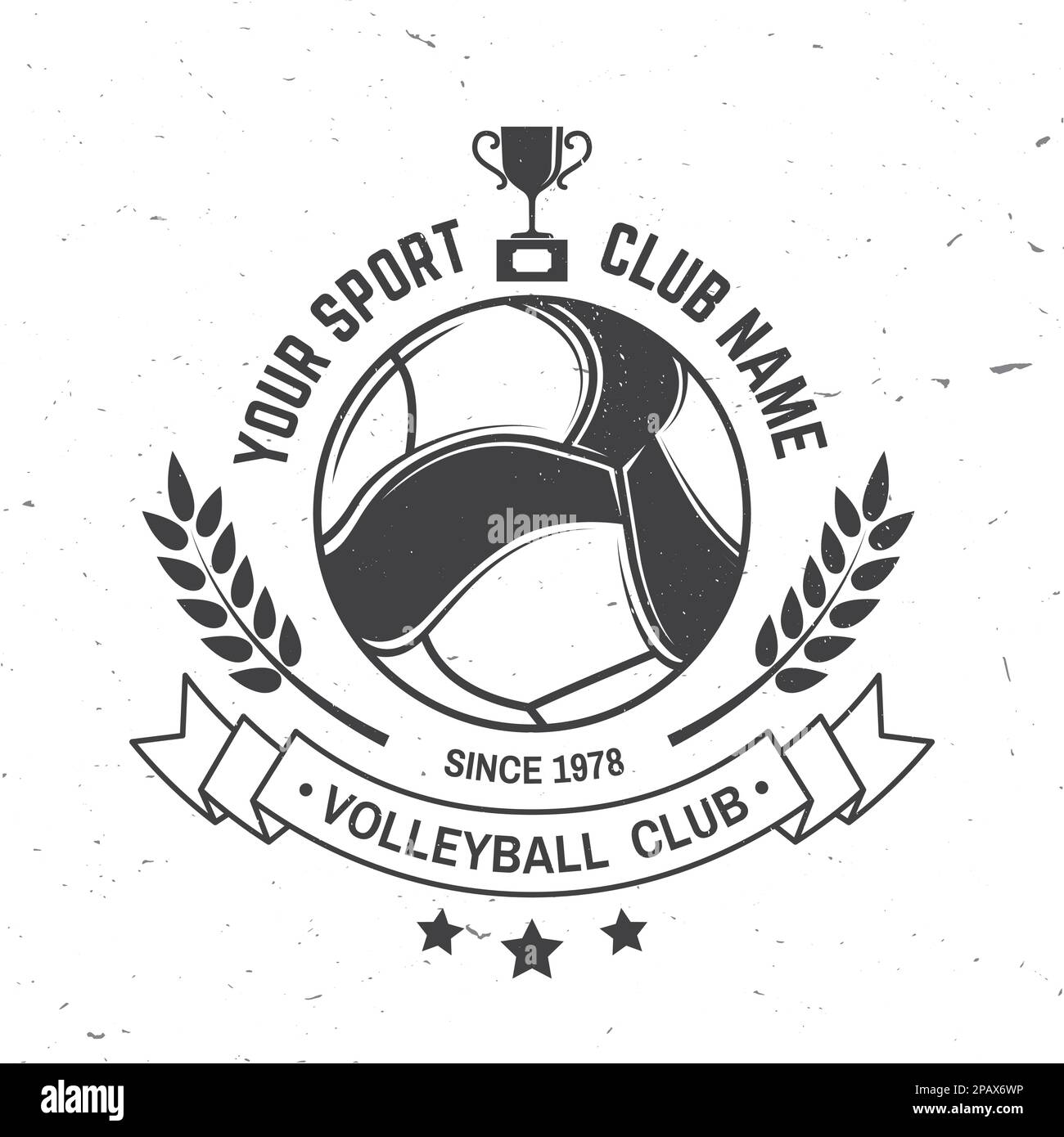 Volleyball club badge design. Vector illustration. For college league