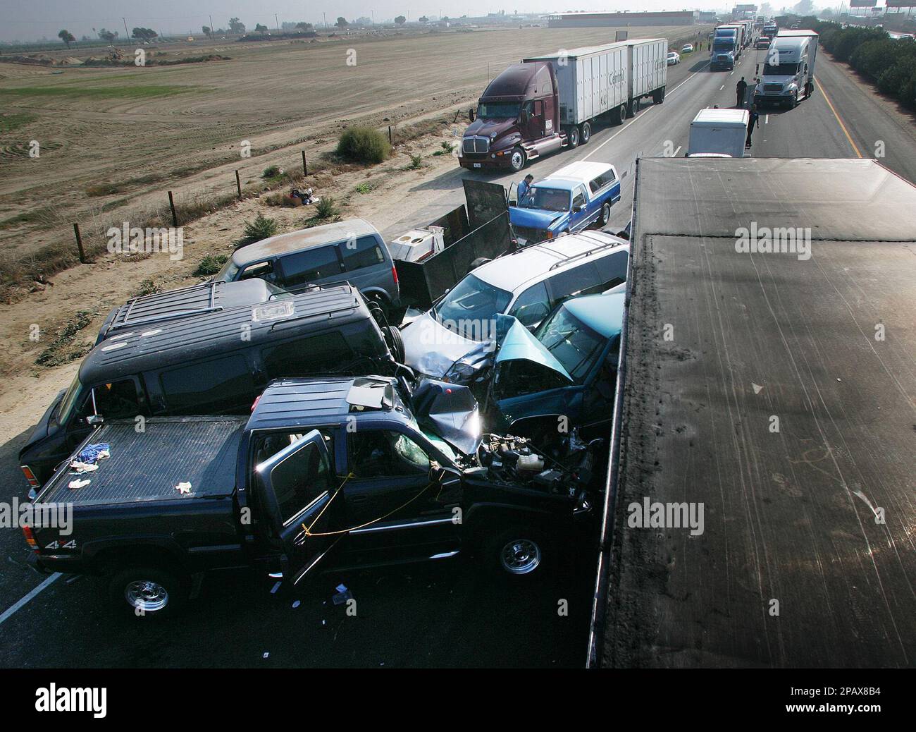 More than 100 cars were involved in a series of collisions on Hwy 99 ...