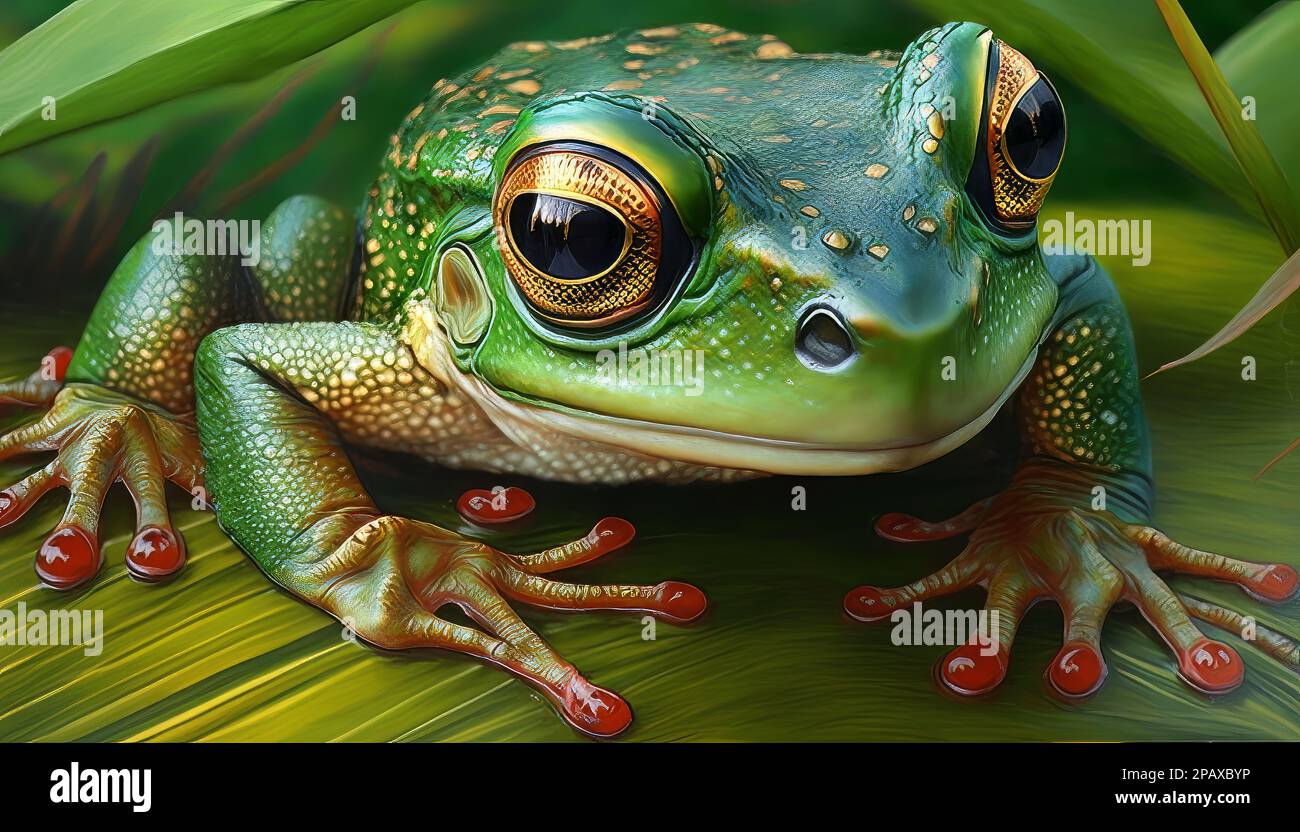 Tropical frog, a photorealistic illustration Stock Photo - Alamy