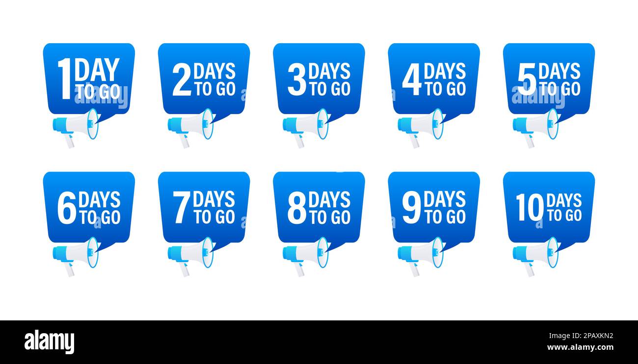 Countdown sign days left to go sale marketing badges hi-res stock ...