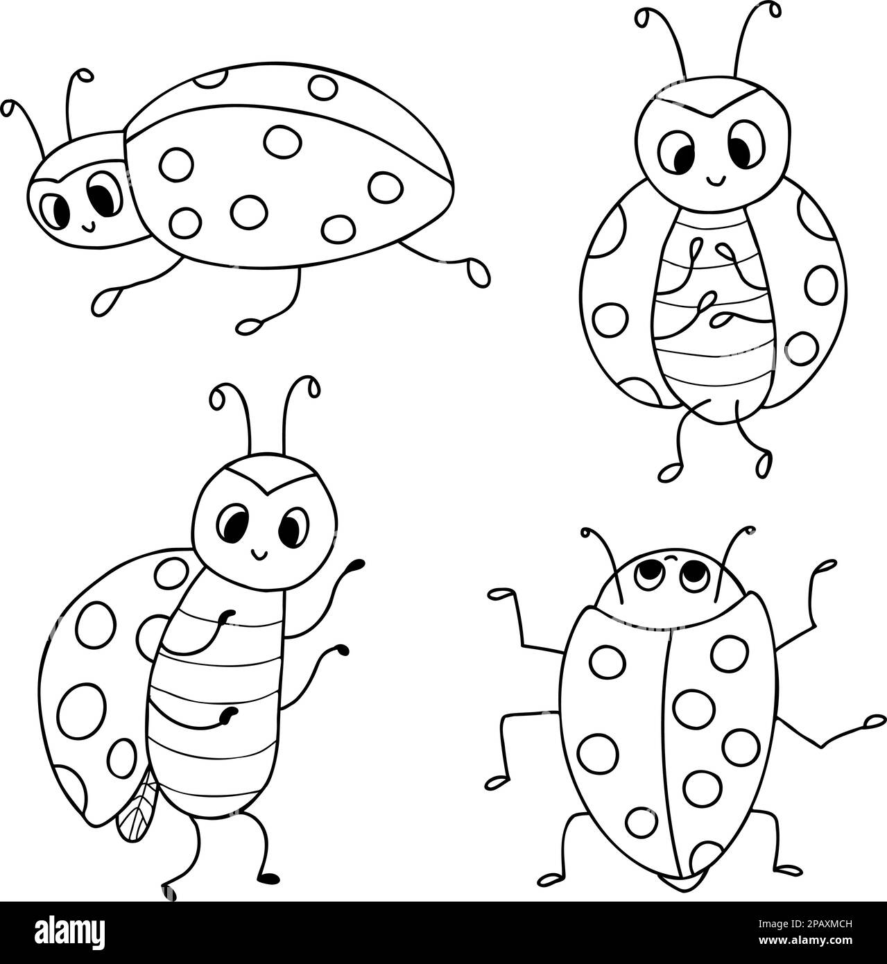 Ladybug Cartoon Insect Image Coloring Page
