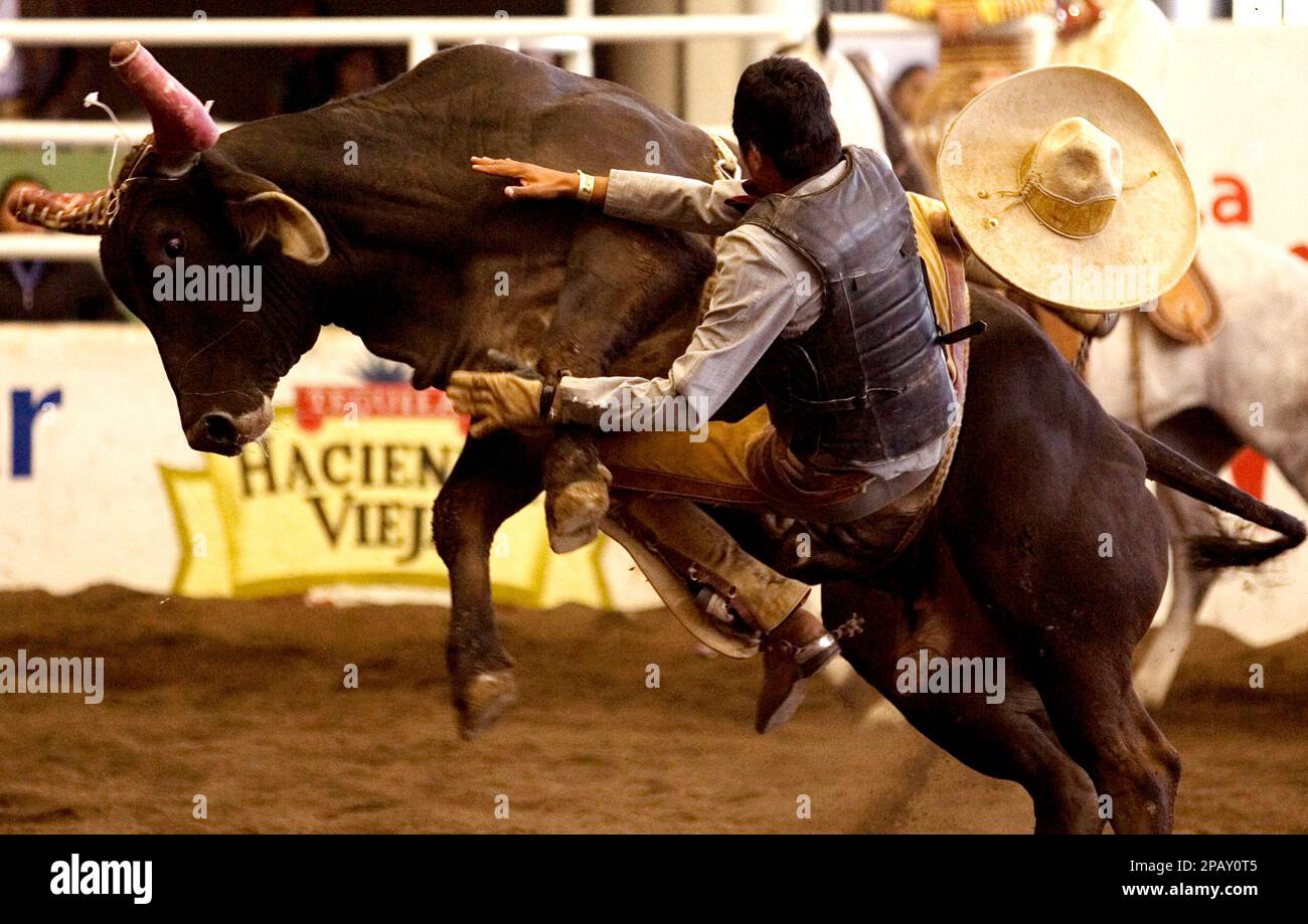 Charro Jorge Aceves of the Regionales de Jalisco Charro team, is ...