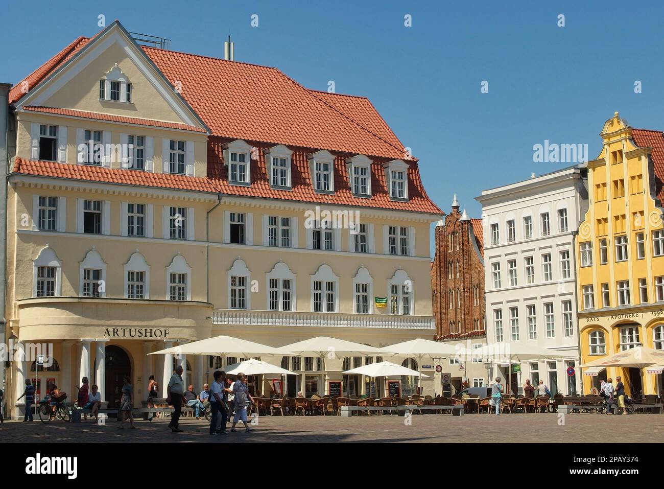 Stralsund, MeckPom, 06.03.16  The Artushof is a listed building in the Hanseatic city of Stralsund. The building on the west side of the Alter Markt at Stock Photo