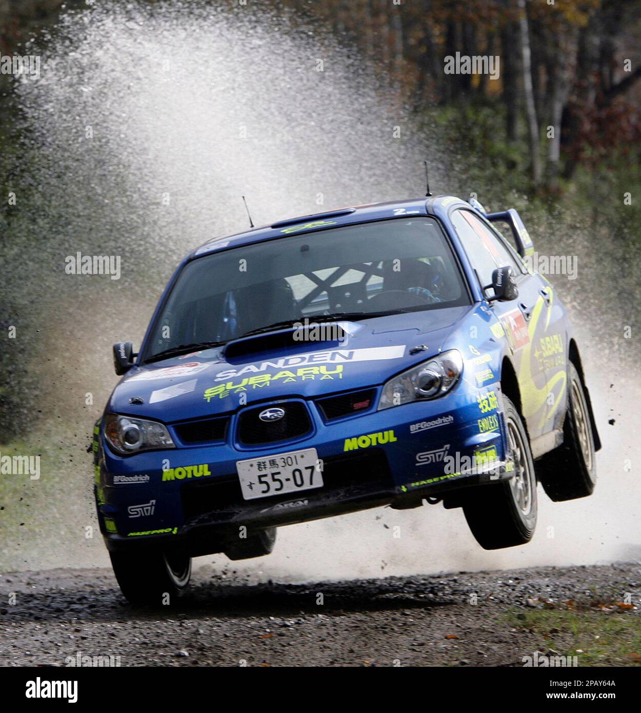 Japan's Toshihiro Arai steers his Subaru Impreza WRX STI
