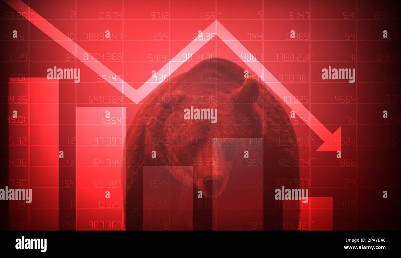 Abstract financial chart of bear market when stock prices go down Stock